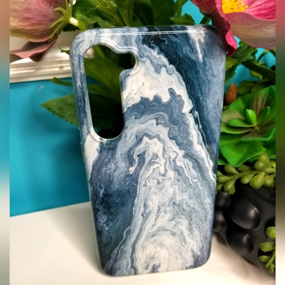 Gviewin Shockproof Blue Metallic Marble Case
